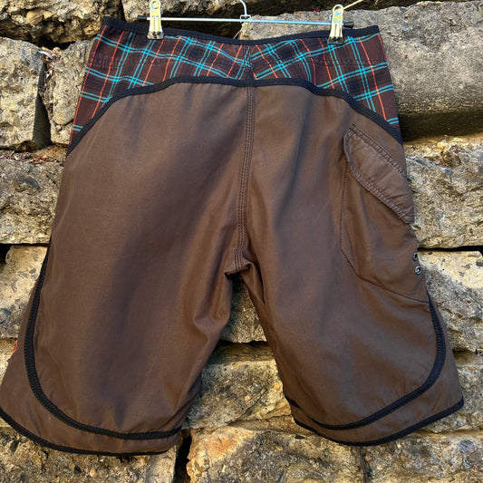 Plaid, brown two tone vintage billabong Boardshorts