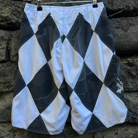 Y2K Andy Irons Signature Argyle Billabong Boardshorts - Size 29/30