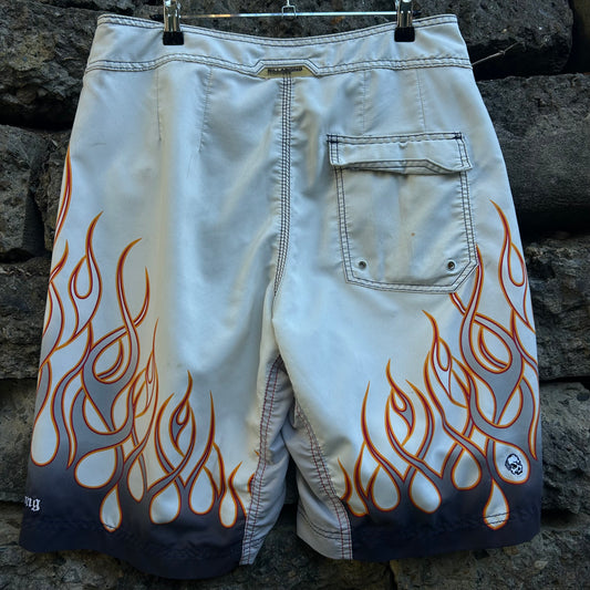 Y2K Billabong Flame Boardshorts - Size 34 (rare)