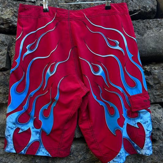 Y2K Flame Boardshorts - Size 35