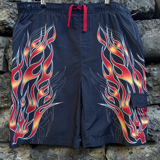 Y2K Flame Boardshorts - Size 38