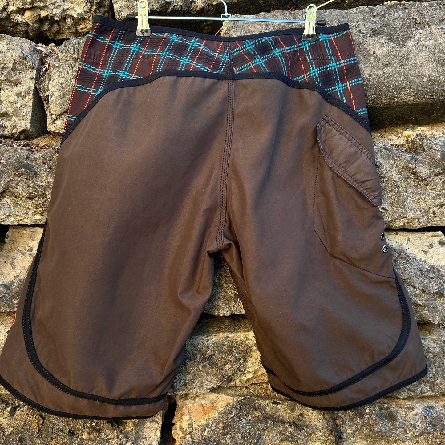 Plaid, brown two tone vintage billabong Boardshorts 