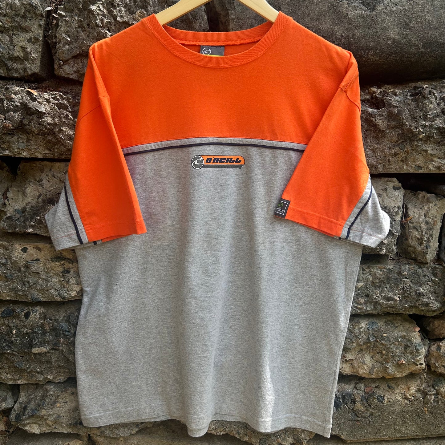 Orange and grey surfwear two tone vintage shirt 