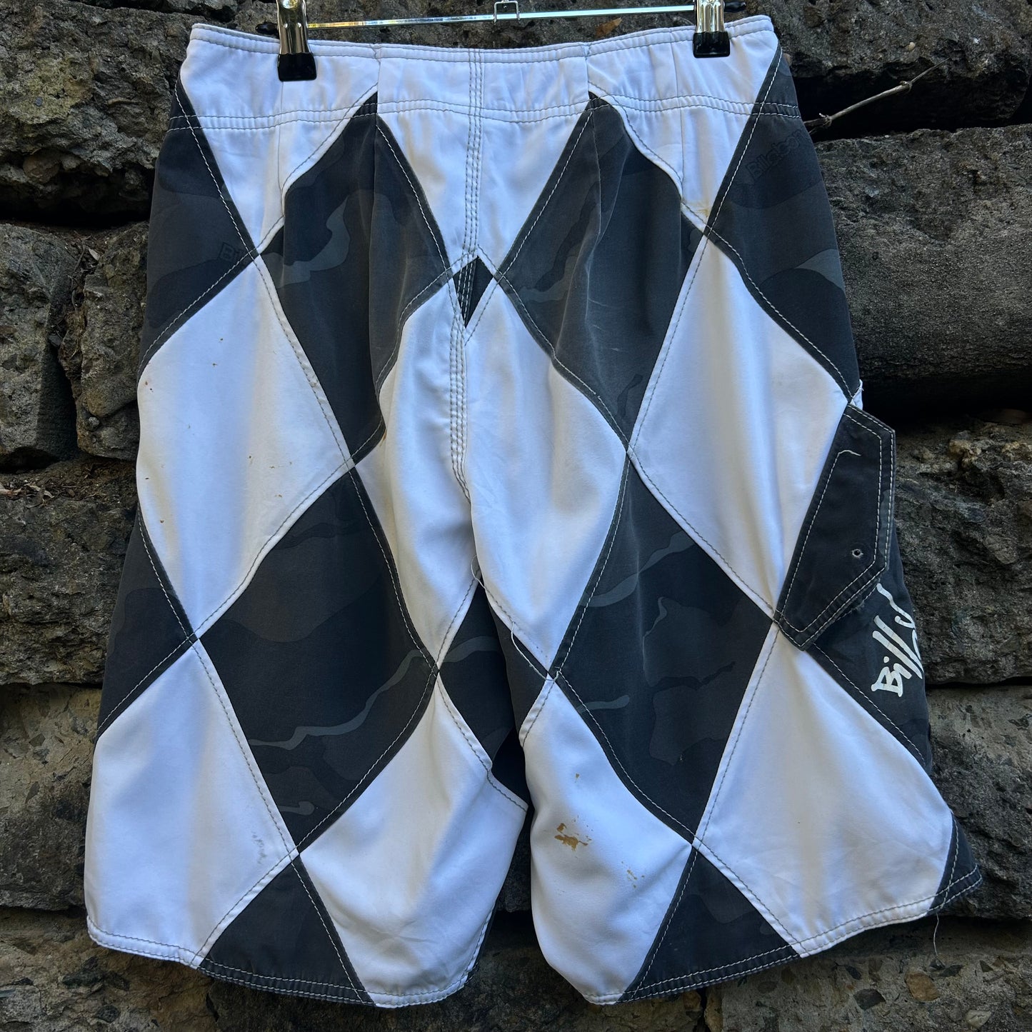 Y2K Andy Irons Signature Argyle Billabong Boardshorts - Size 29/30