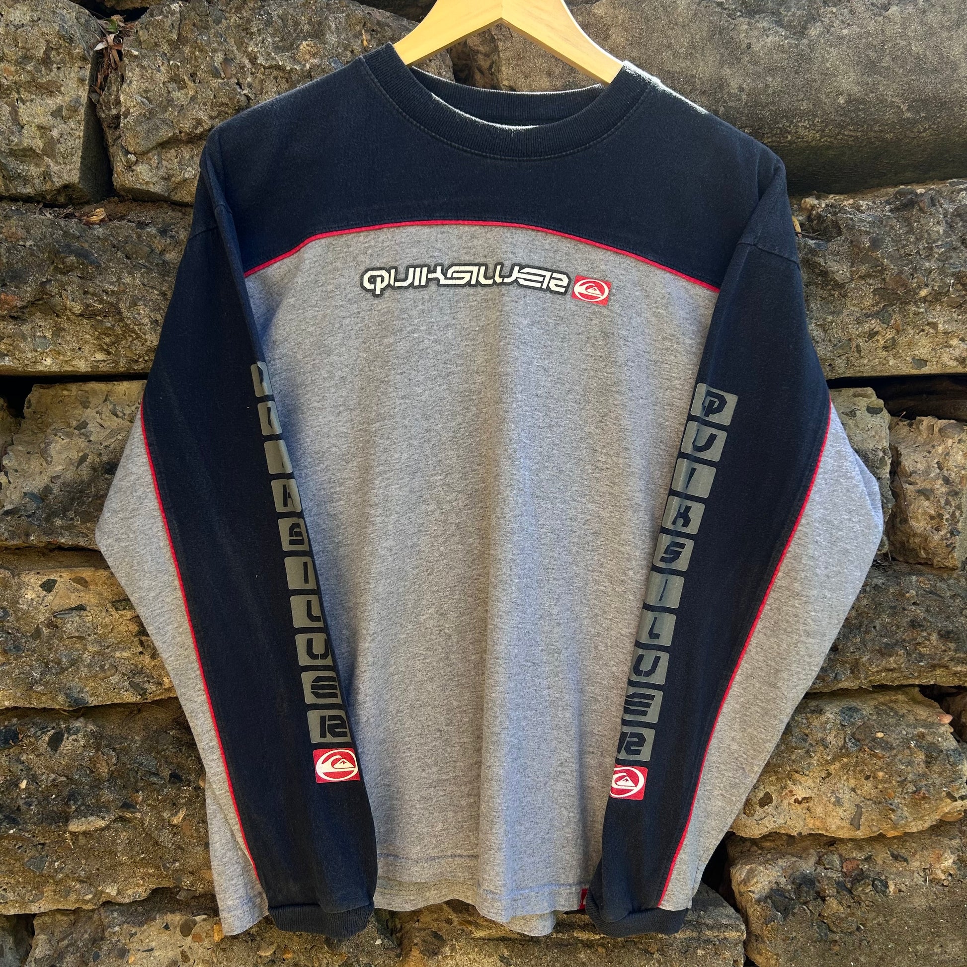 Vintage surfwear, vintage Quiksilver two tone long sleeve 