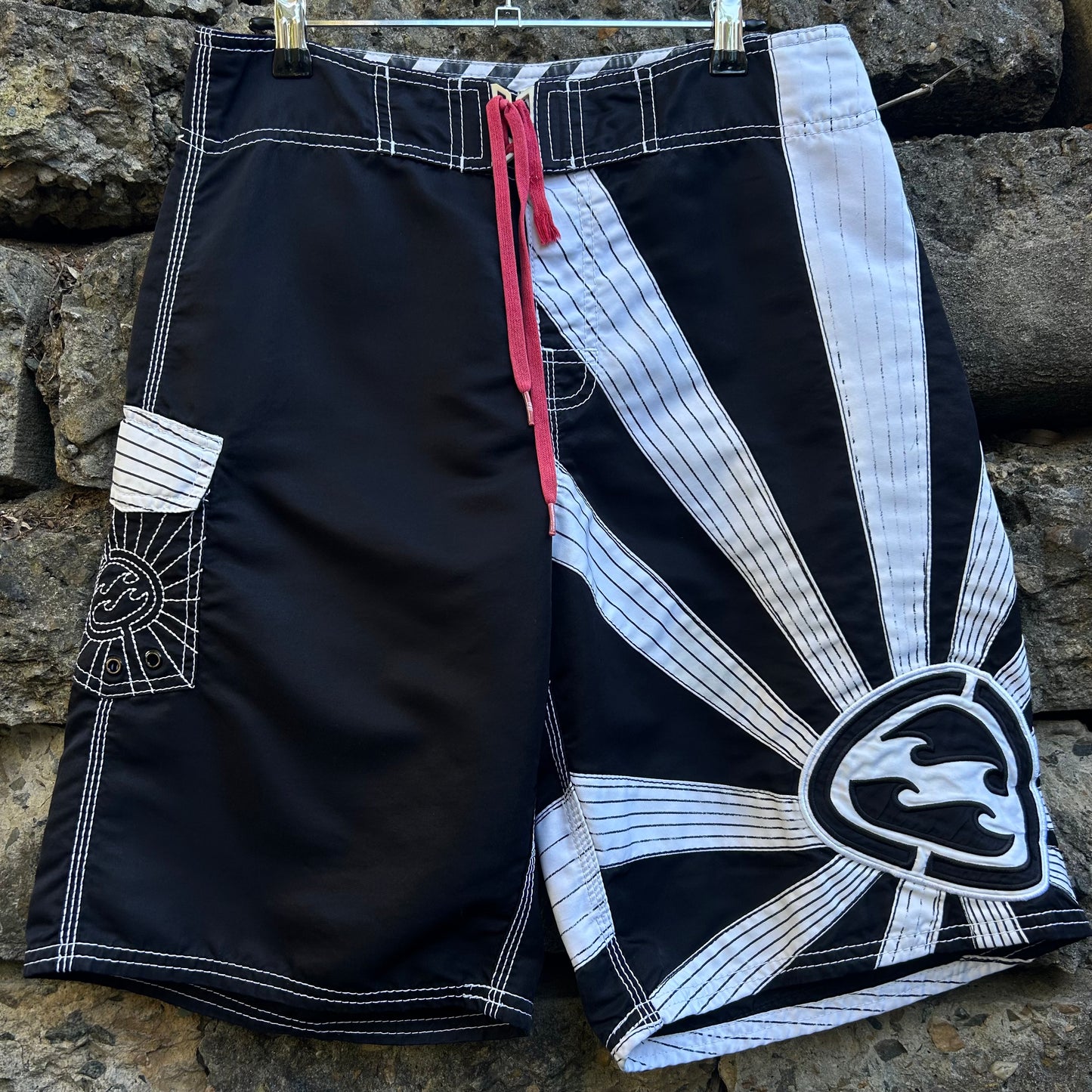 Y2K Andy Irons Signature Rising Sun Billabong Boardshorts - Size 32