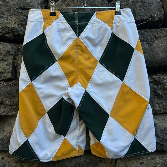 Y2K Andy Irons Signature Argyle Billabong Boardshorts - Size 32
