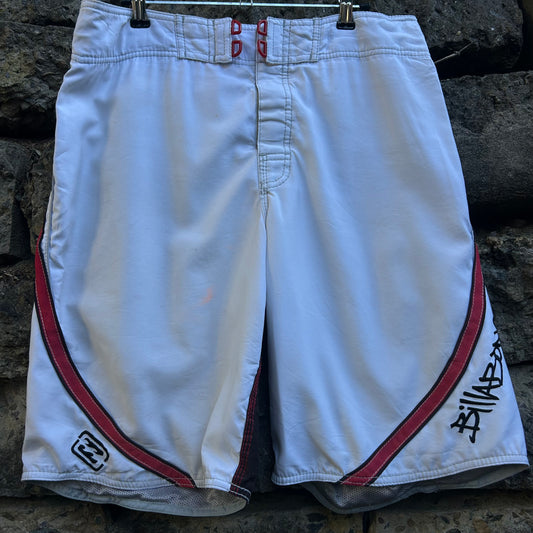 White, red and black Y2K billabong boardshorts 