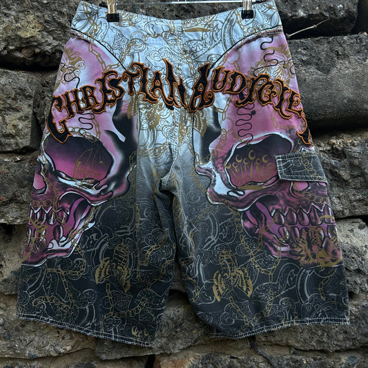 Y2K Christian Audigier Boardshorts - 30