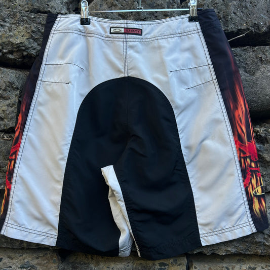 Y2K Oakley Flame Boardshorts - Size 32 (rare)