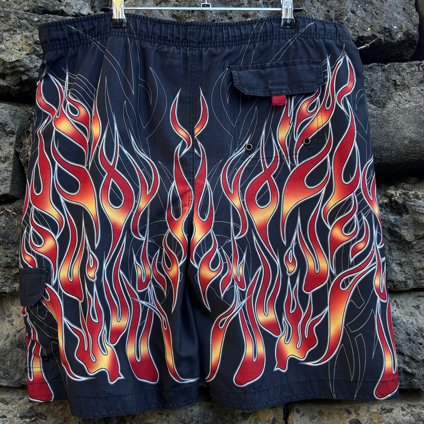 Y2K Flame Boardshorts - Size 38
