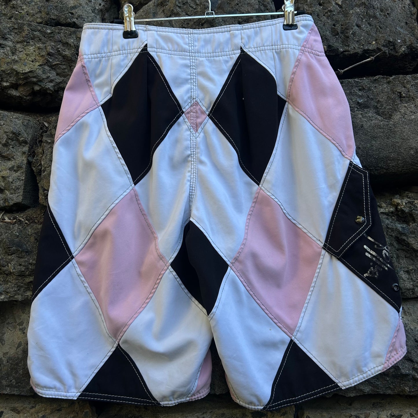 Y2K Andy Irons Signature Argyle Billabong Boardshorts - Size 30
