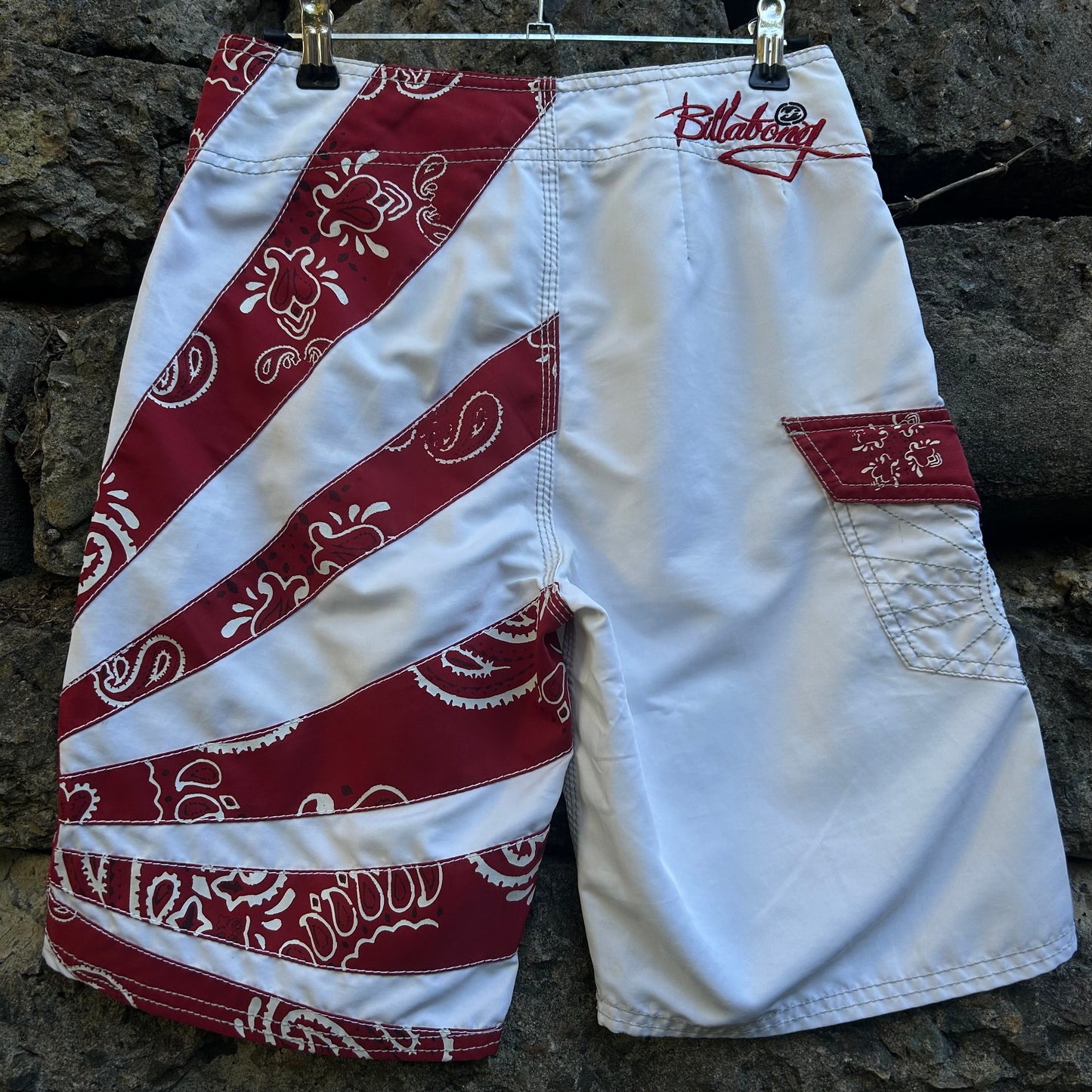 Y2K Andy Irons Signature Rising Sun Billabong Boardshorts - Size 26-27 (Rare)