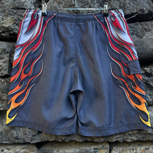 Y2K Body Glove Flame Boardshorts - Size 33