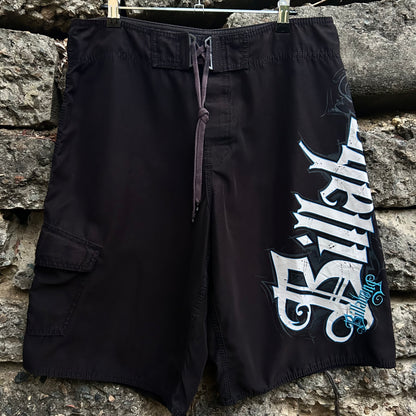 Vintage billabong Y2K, spellout black boardshorts 